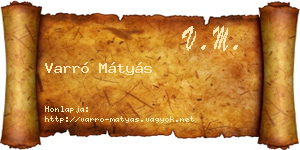 Varró Mátyás névjegykártya